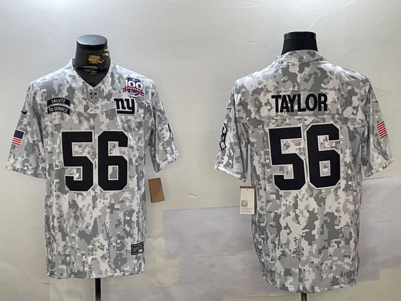 Men New York Giants #56 Taylor Nike Arctic Camo 2024 Salute to Service Limited NFL Jersey style 1->new york giants->NFL Jersey